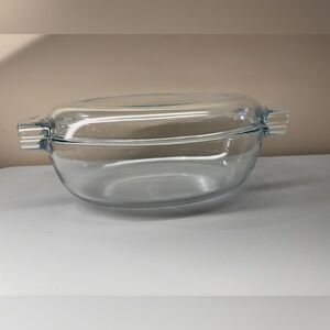 PYREX by Corning Vintage Casserole Dish Roaster wl Lid France 459 Clear Glass